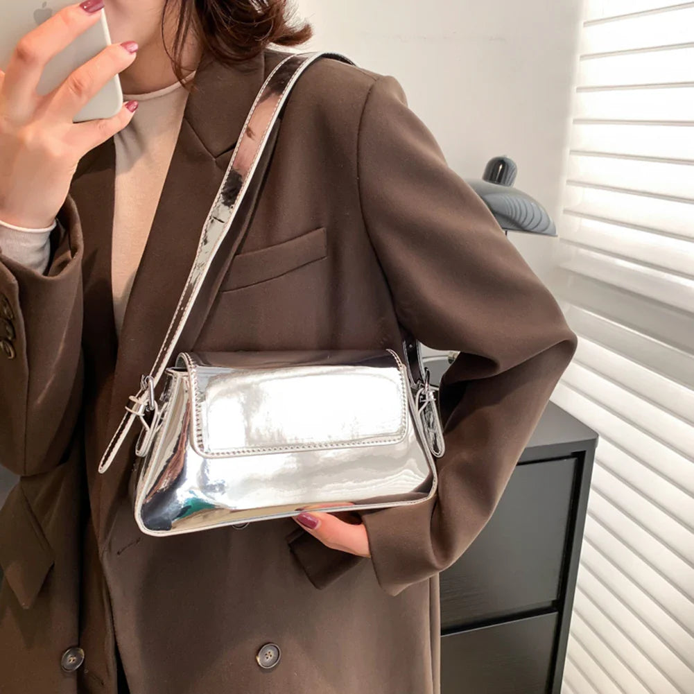 Silver shoulder bag