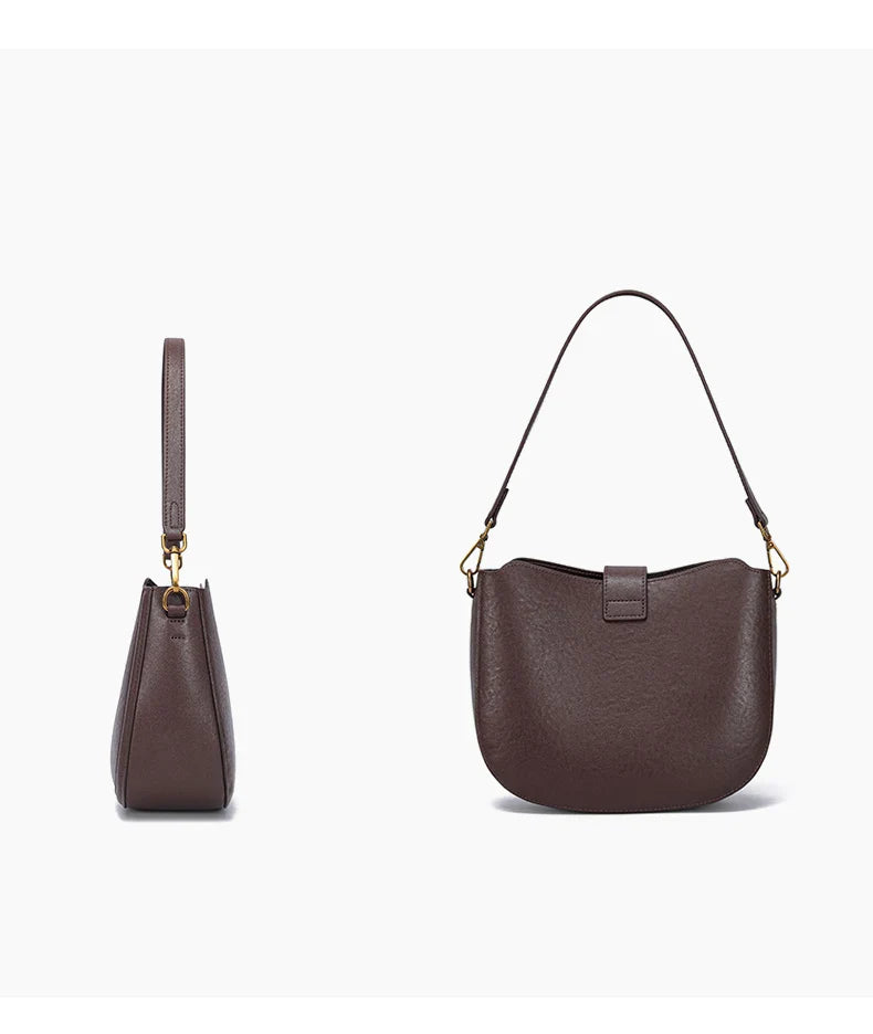 Gwenaëlle | Brown leather Crossbody Bag