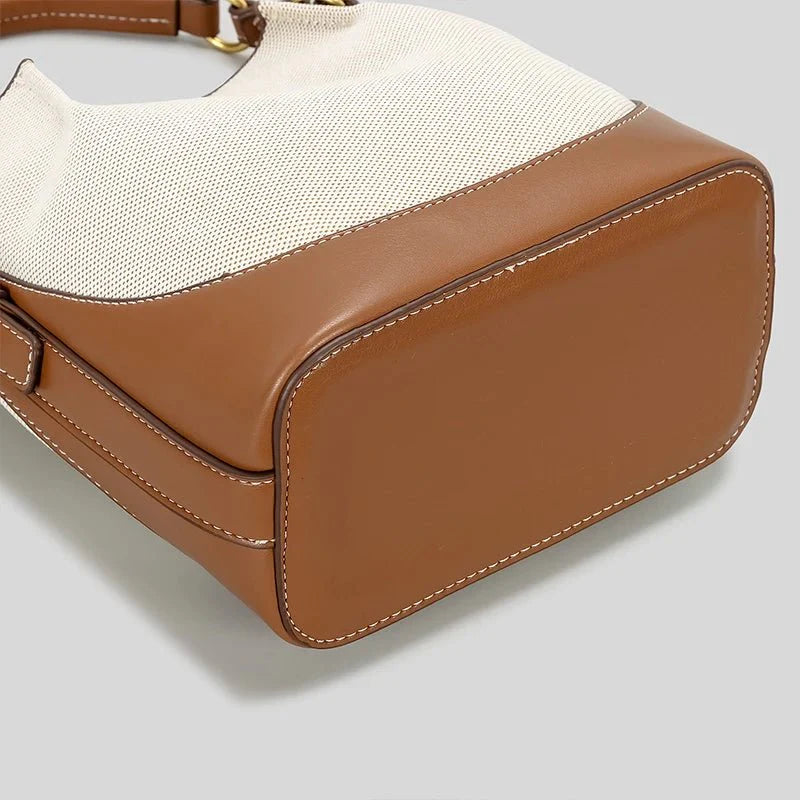 Leather Bucket Crossbody Bag
