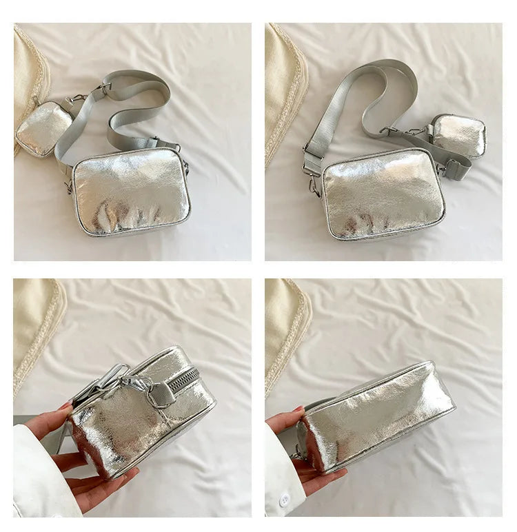 Mini silver crossbody bag