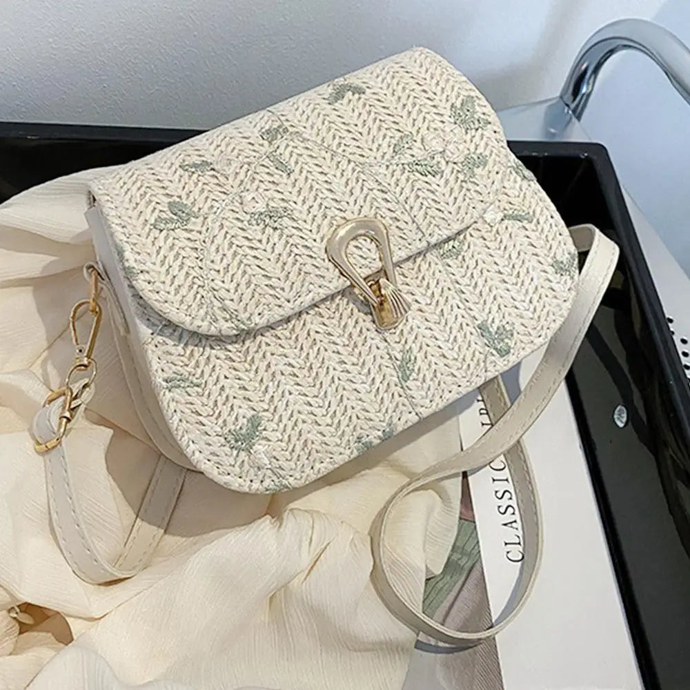 Vintage Straw Crossbody Bag