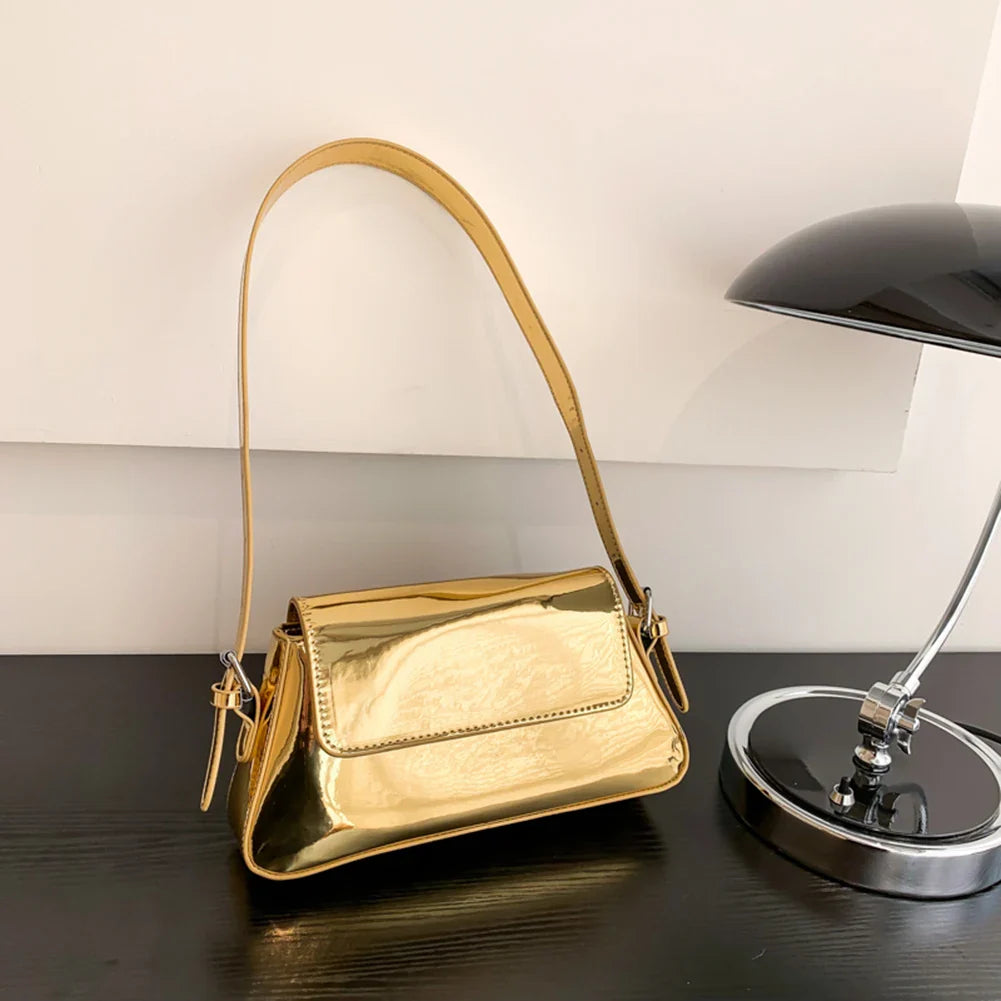 Gold shoulder bag