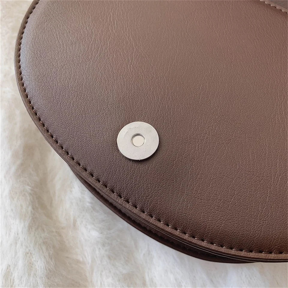 Brown Crescent Crossbody Bag