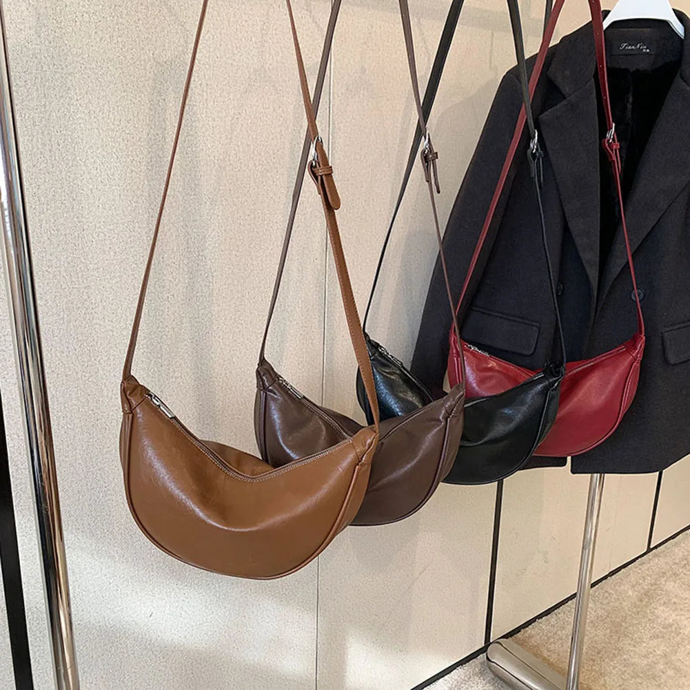 Red Crescent Crossbody Bag