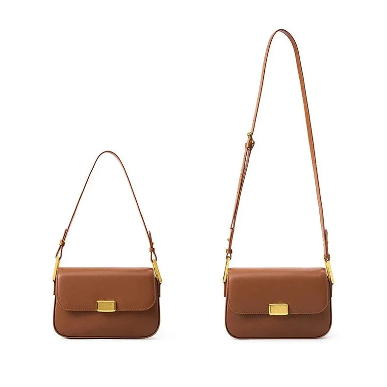 Thalia | Brown Leather Crossbody Bag