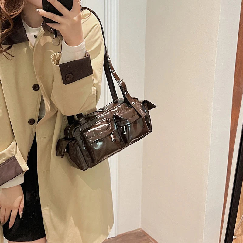Céline | Yellow Multi-pocket Korean Shoulder Bag