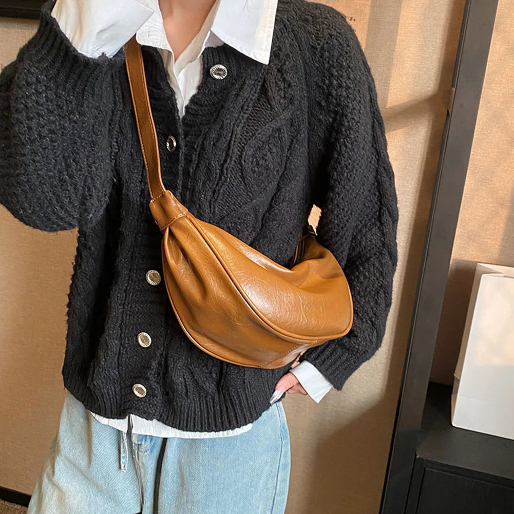Red Crescent Crossbody Bag