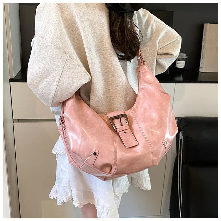 Léa | Pink Retro Crossbody Tote Bag
