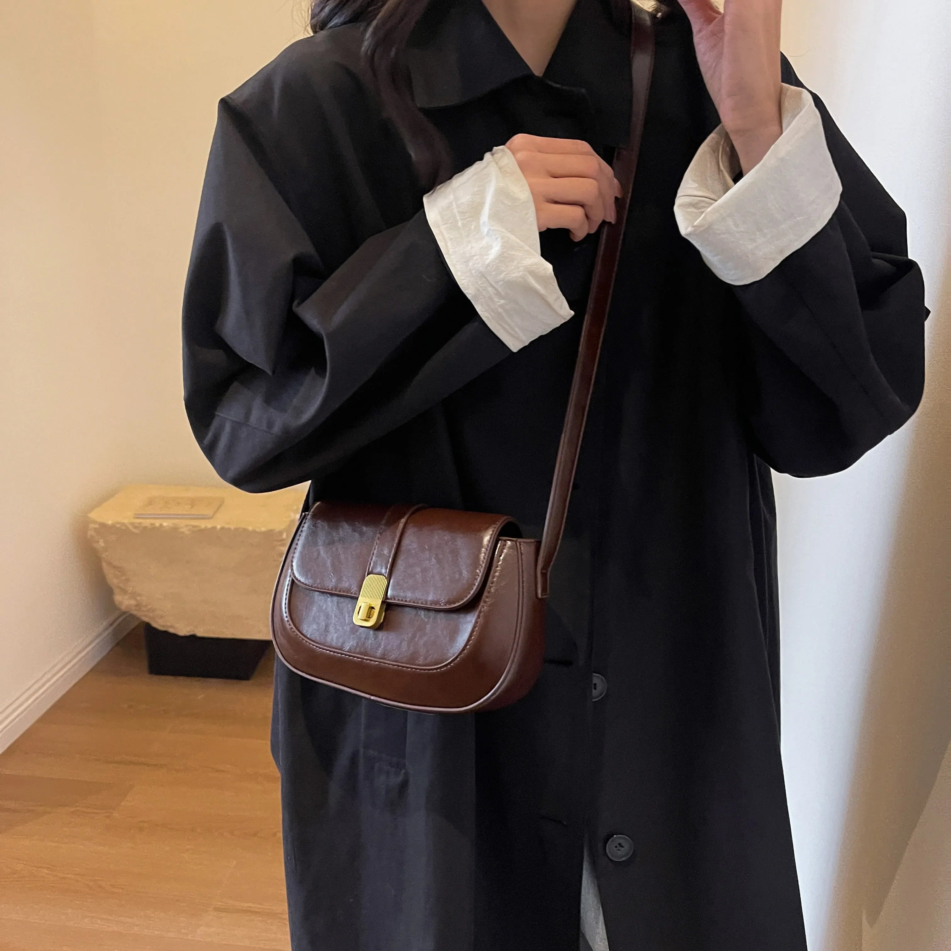 Vintage Brown Crossbody Bag