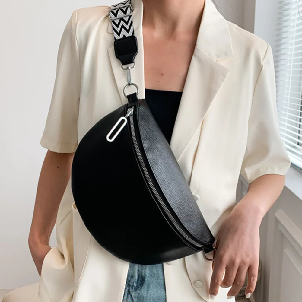Black Leather Crossbody Bag