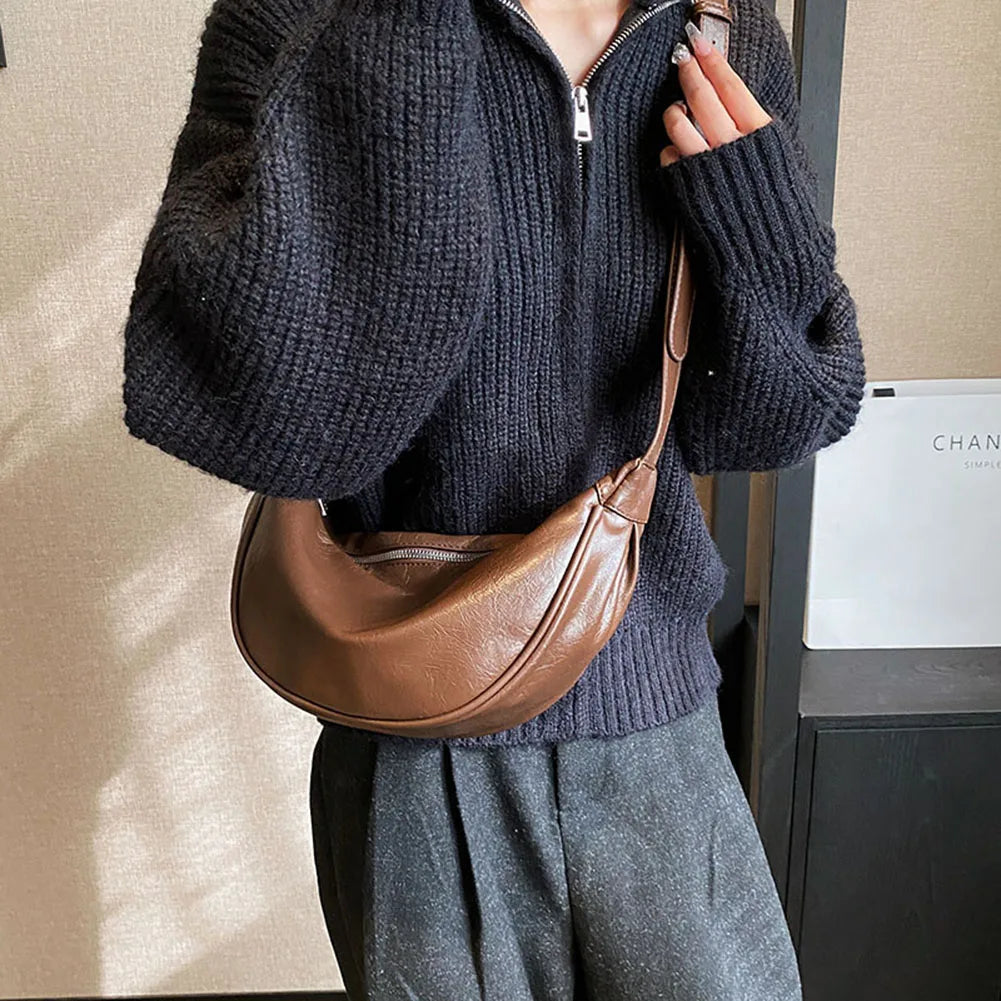 Oriane | Red Crescent Crossbody Bag