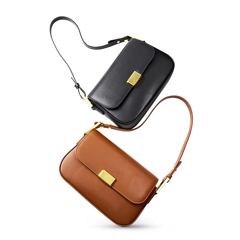 Thalia | Brown Leather Crossbody Bag