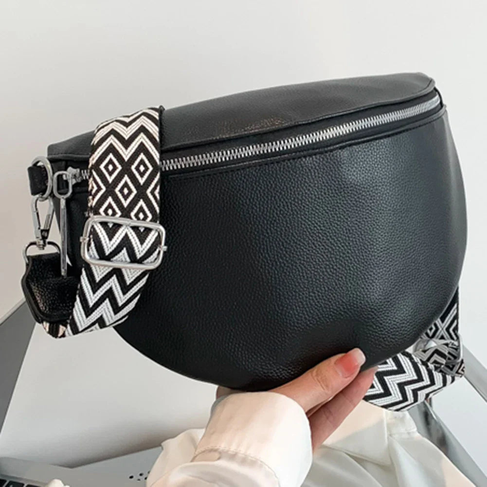 Josette | Black Leather Crossbody Bag