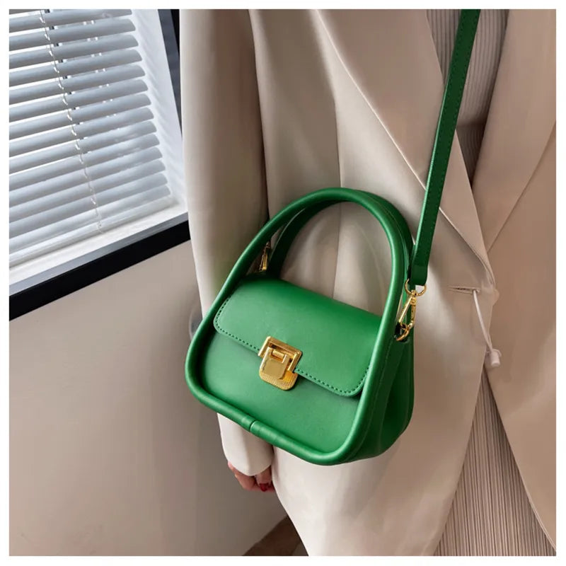 Violette | Green Leather Crossbody Bag