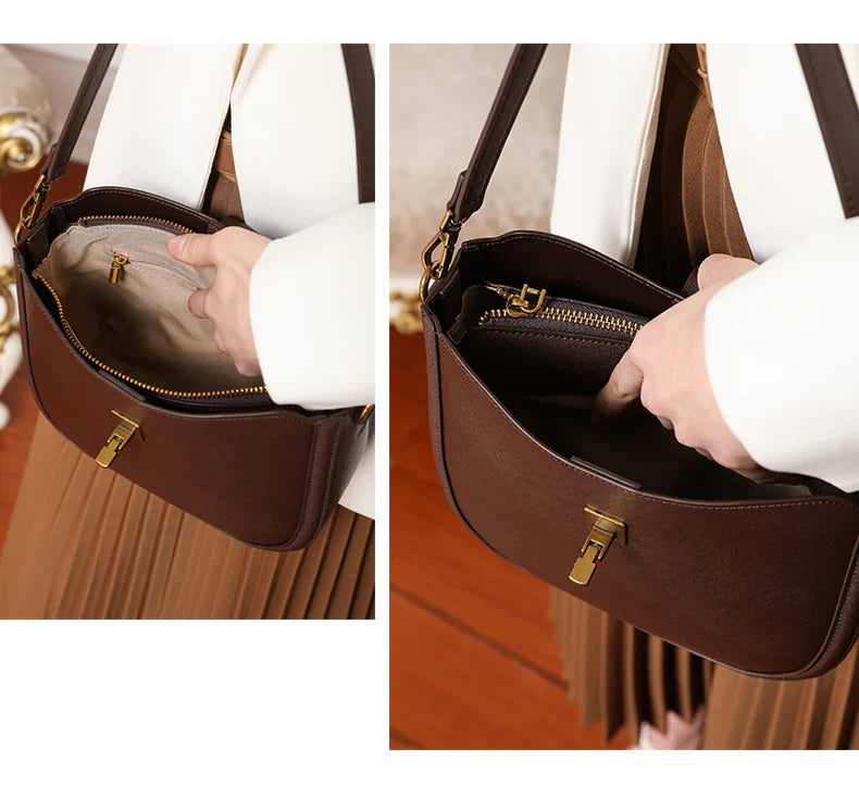 Gwenaëlle | Brown leather Crossbody Bag