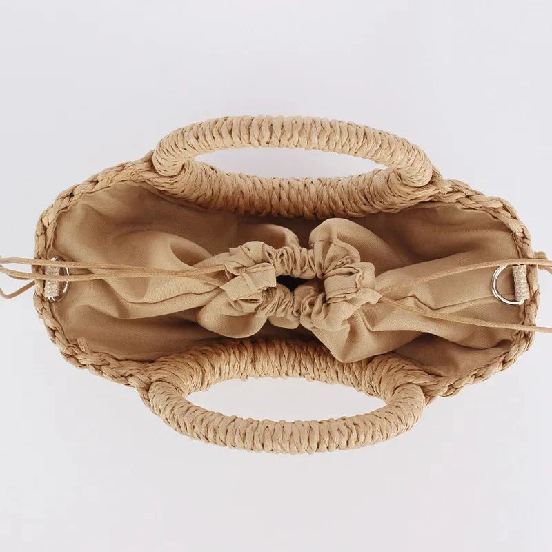 Wicker Half Moon Bag