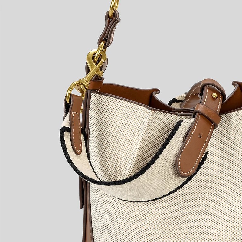 Leather Bucket Crossbody Bag