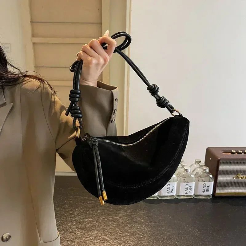 Burgundy Velvet Crossbody Bag