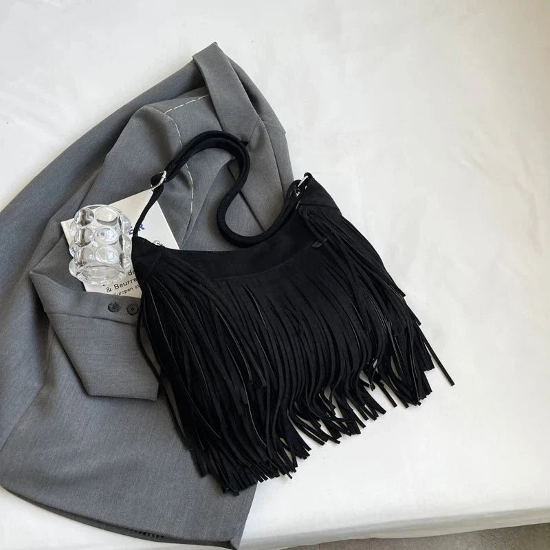 Brown Suede Crossbody Bag
