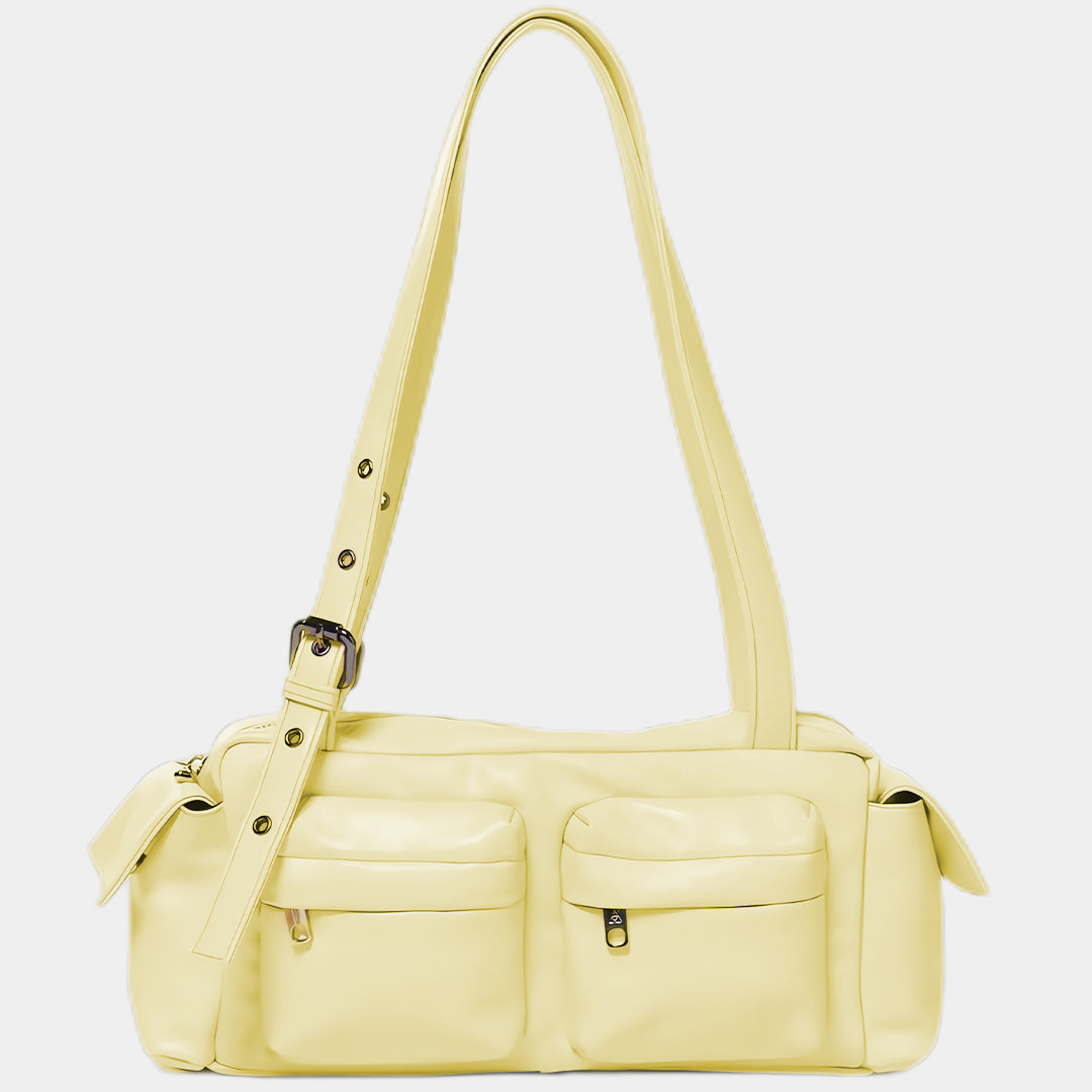 Yellow Multi-pocket Shoulder Bag