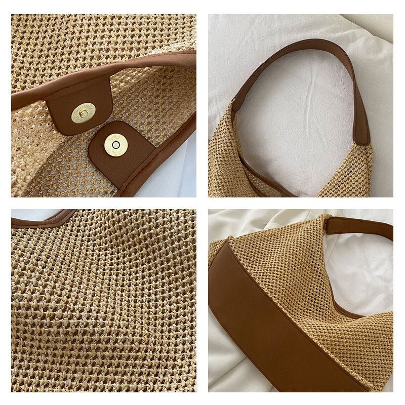 Straw Shoulder Crossbody Bag