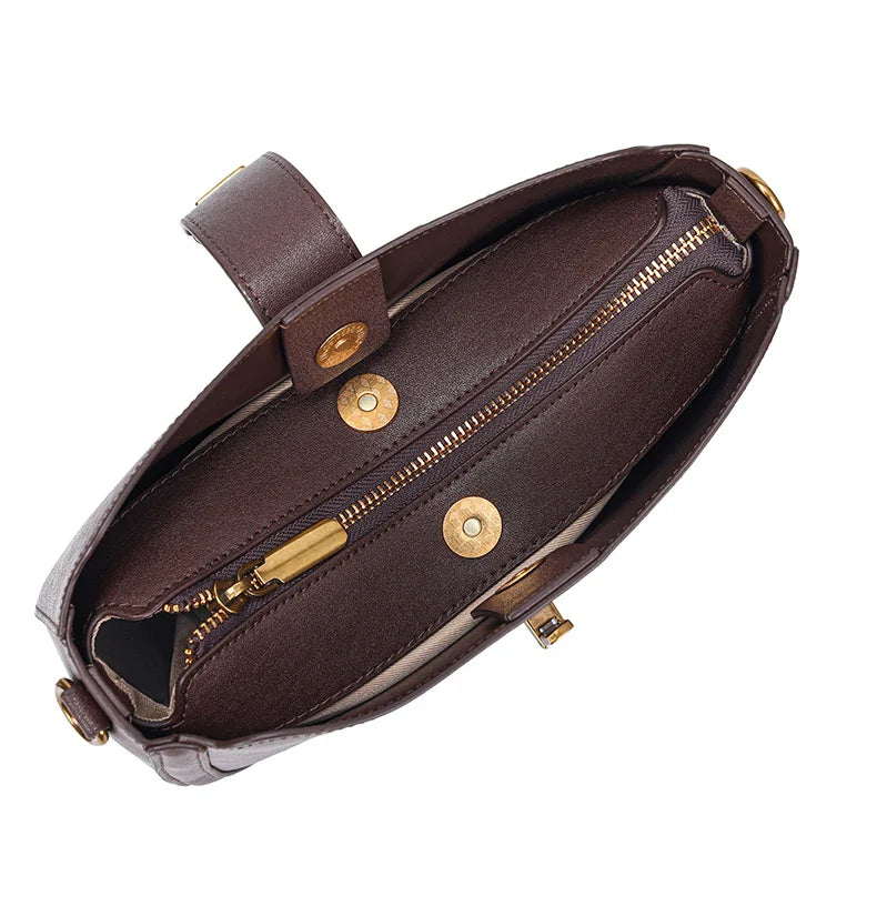 Gwenaëlle | Brown leather Crossbody Bag