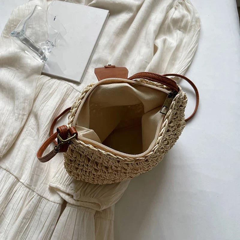 Mini Straw Crossbody Bag