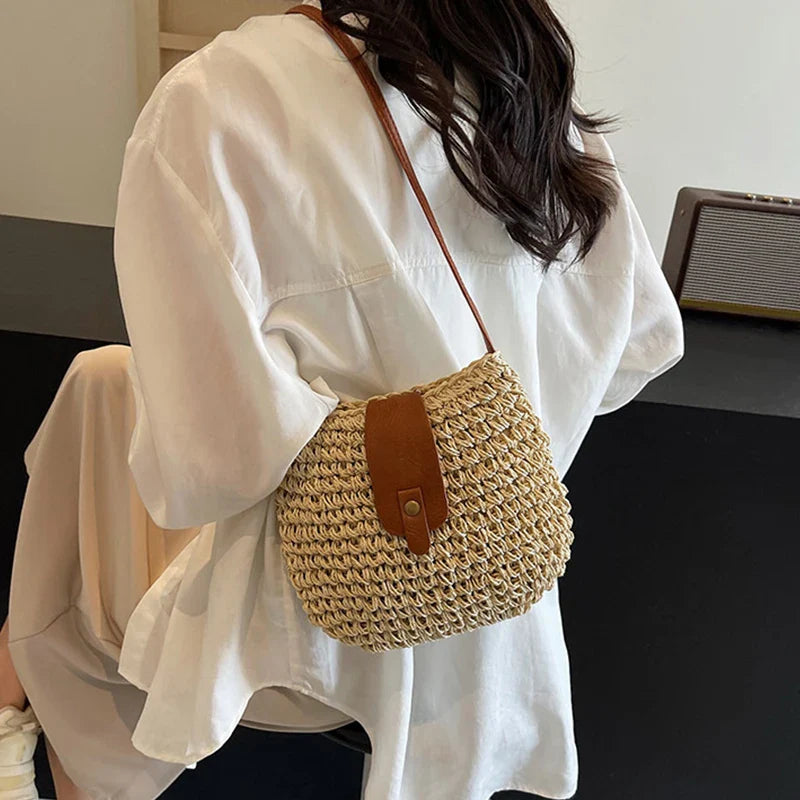 Imane | Mini Straw Crossbody Bag