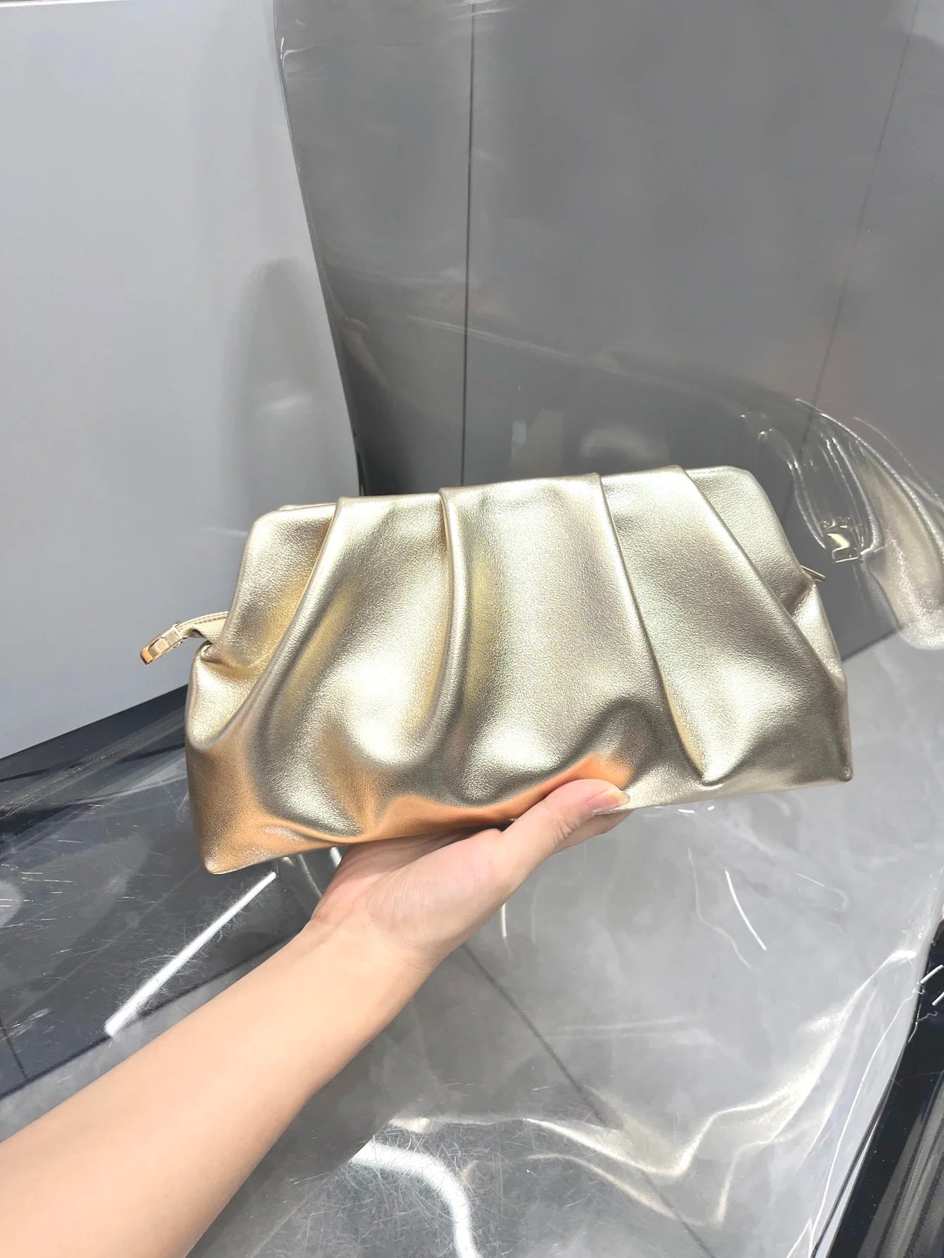 Irène | Mini Gold Crossbody Bag