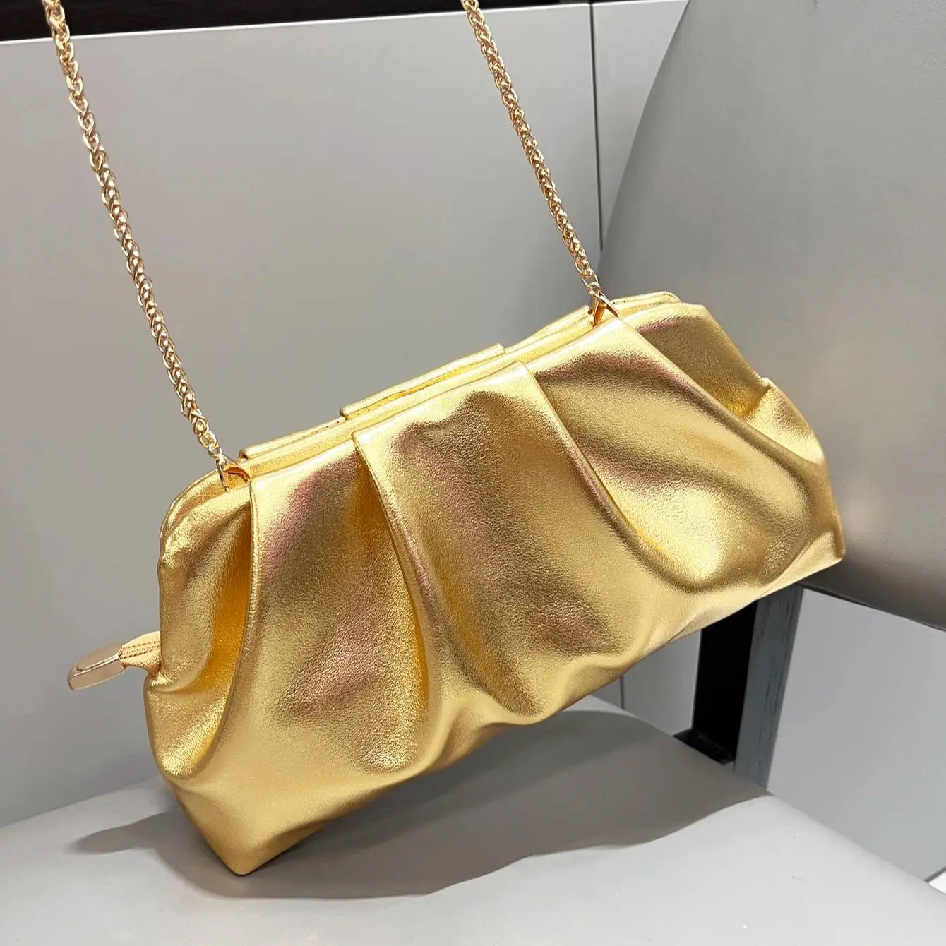 Irène | Mini Gold Crossbody Bag