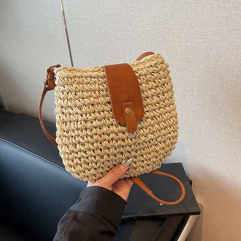 Imane | Mini Straw Crossbody Bag