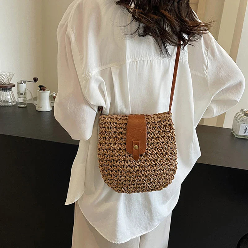 Mini Straw Crossbody Bag