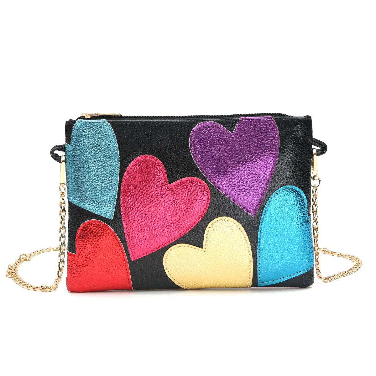 Silver Leather Crossbody Bag