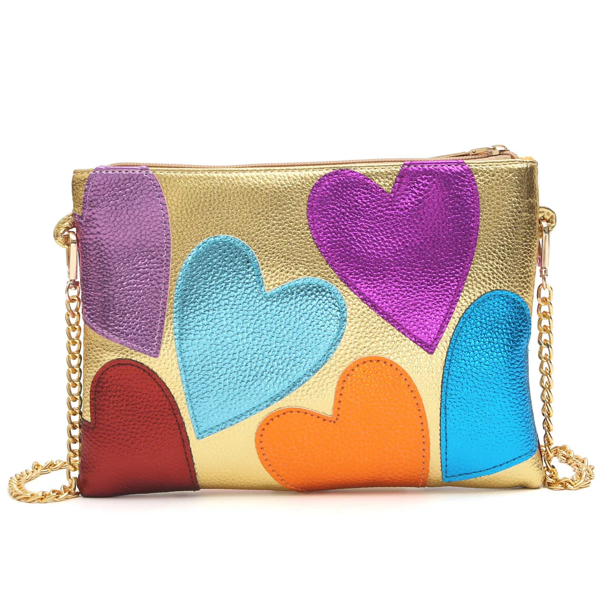 Silver Leather Crossbody Bag