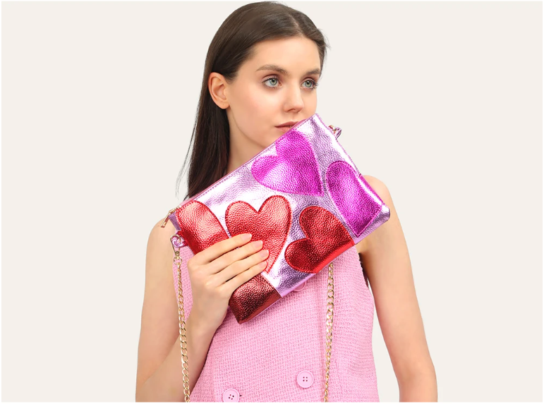 Christelle | Silver Leather Crossbody Bag