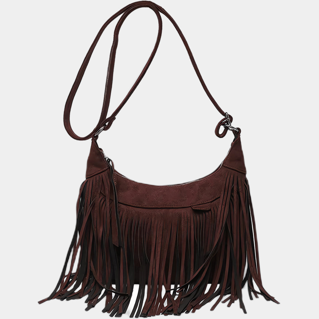 Brown Suede Crossbody Bag