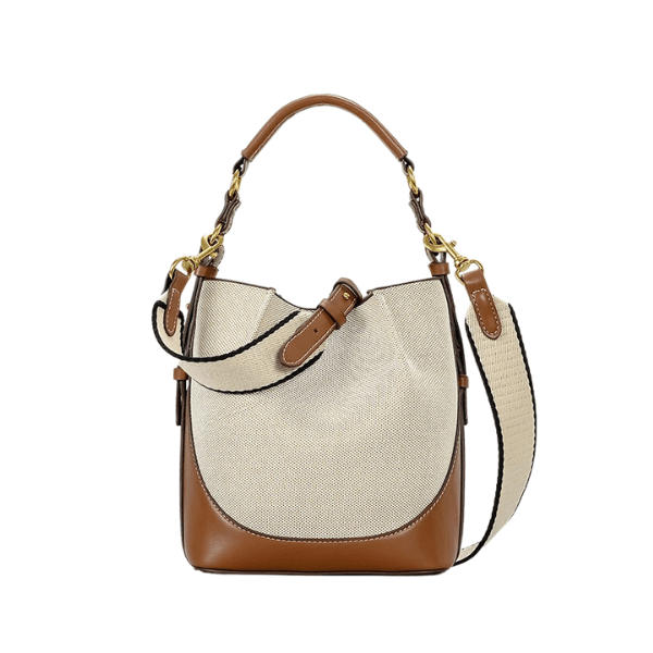 Leather Bucket Crossbody Bag