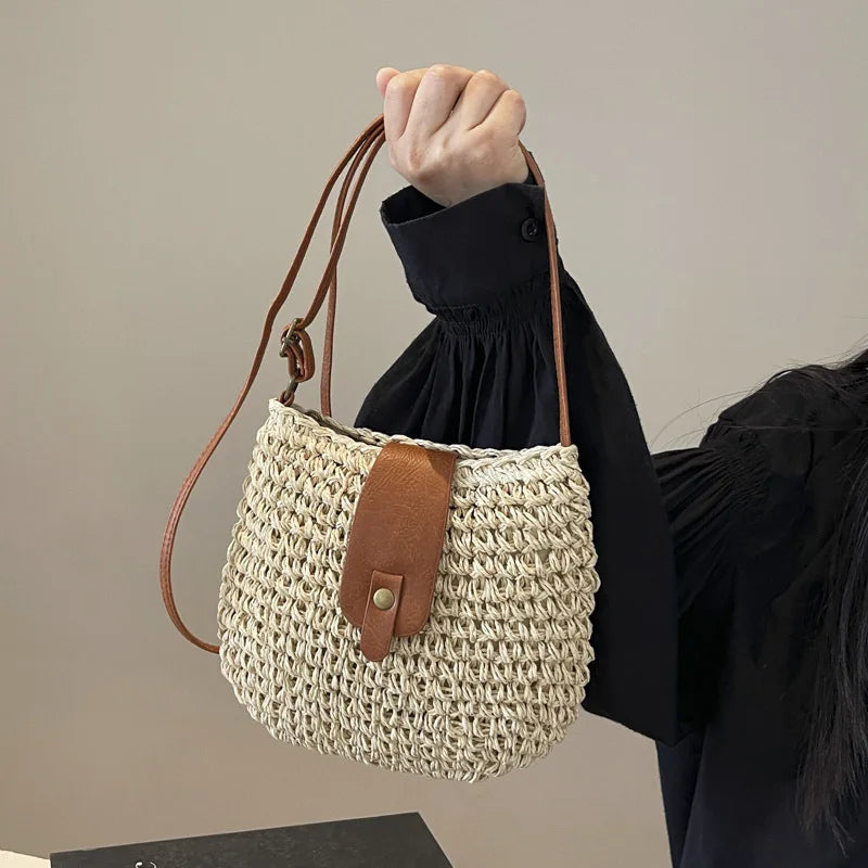 Imane | Mini Straw Crossbody Bag