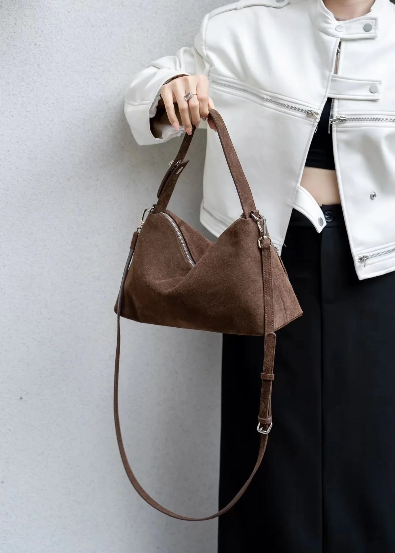 Sidonie | Suede Crescent Crossbody Bag