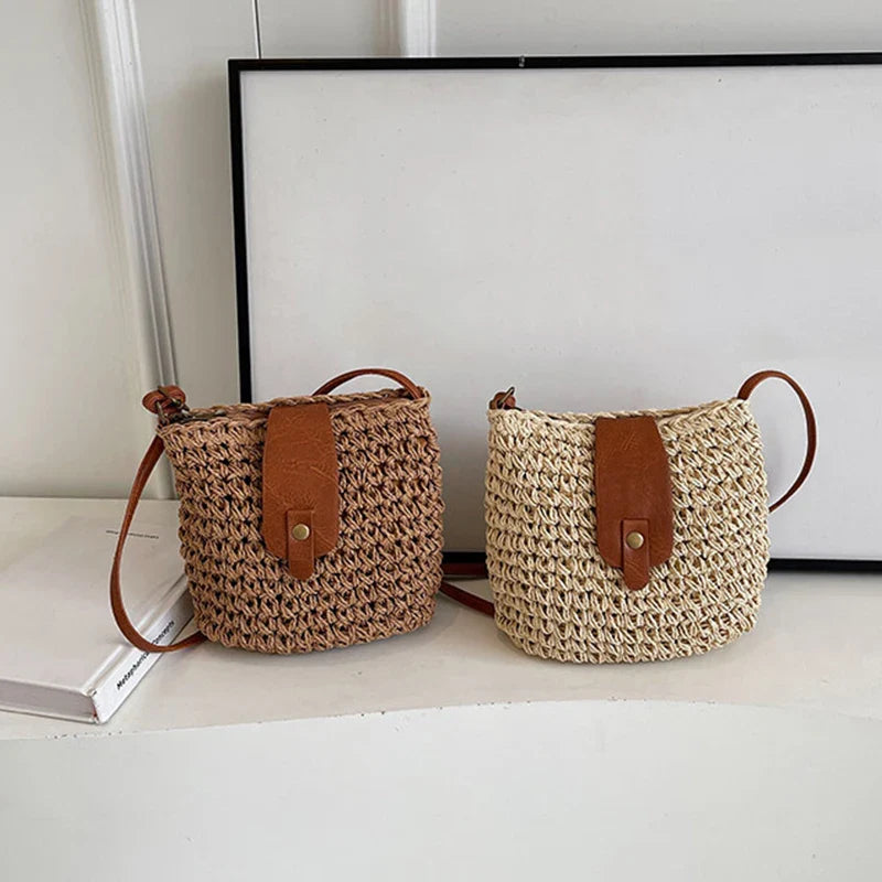 Imane | Mini Straw Crossbody Bag