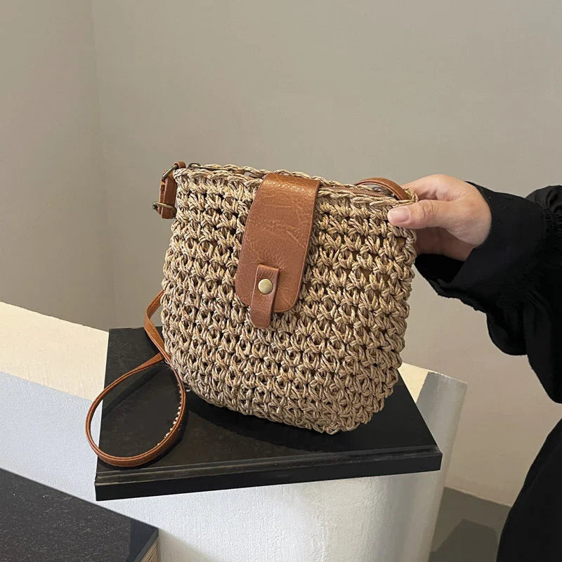 Mini Straw Crossbody Bag
