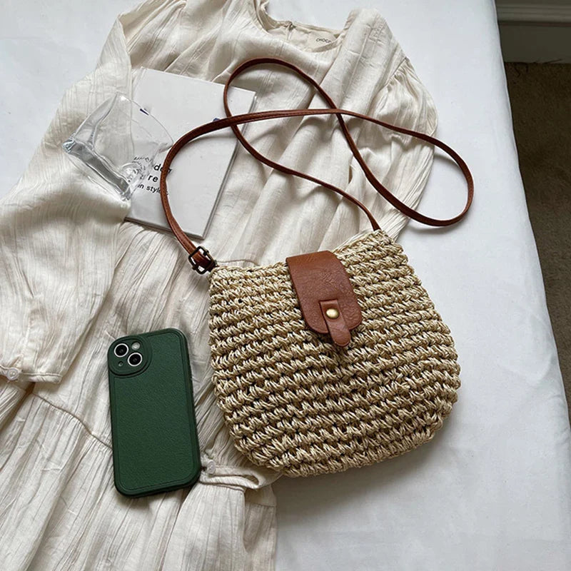 Mini Straw Crossbody Bag
