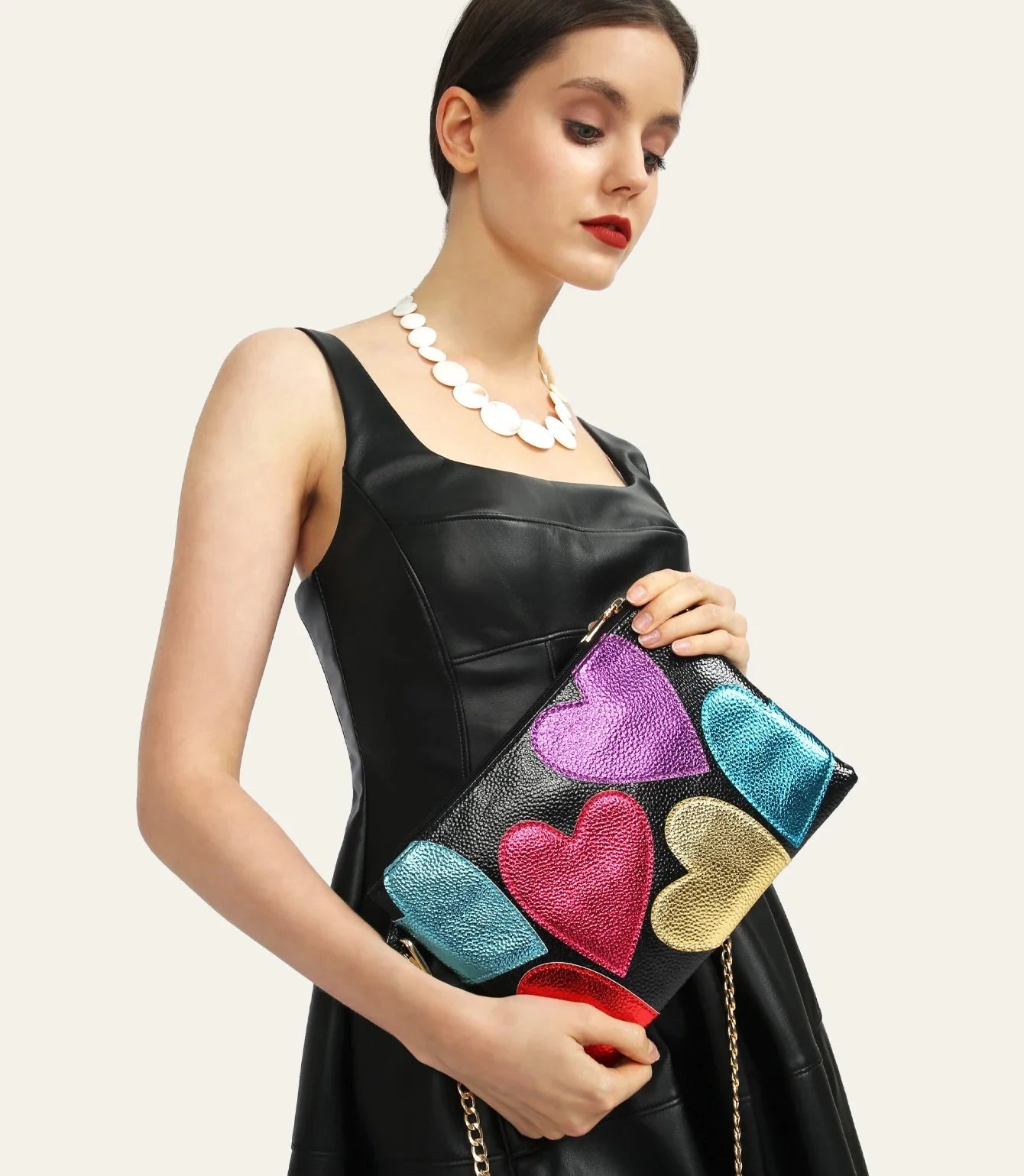 Silver Leather Crossbody Bag