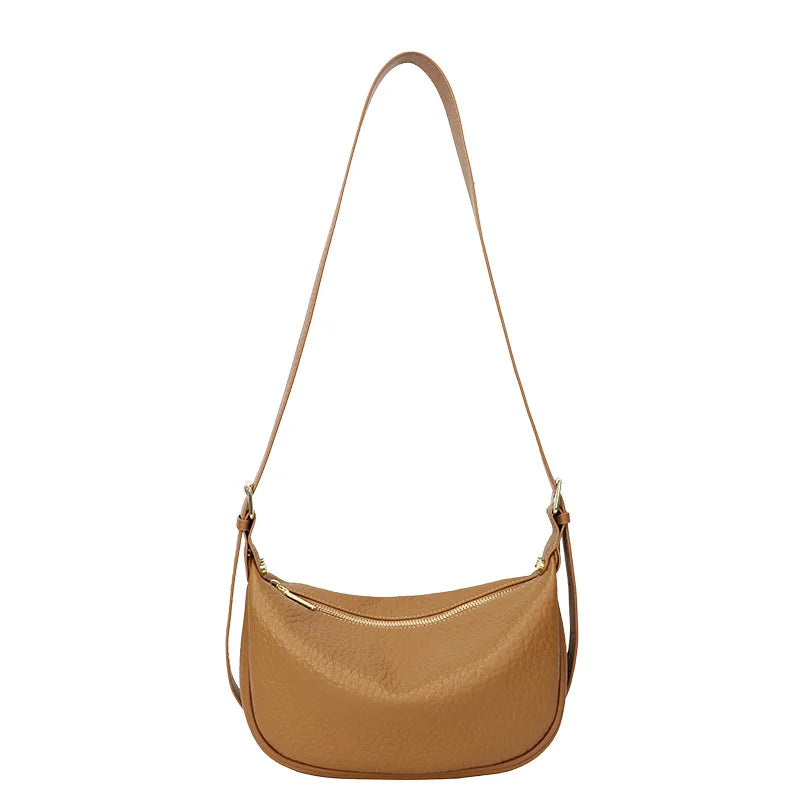 Camel Leather Crossbody Bag