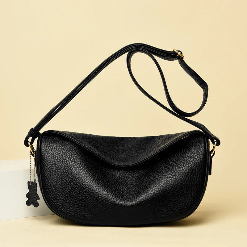 Madeleine | Crescent leather Crossbody Bag