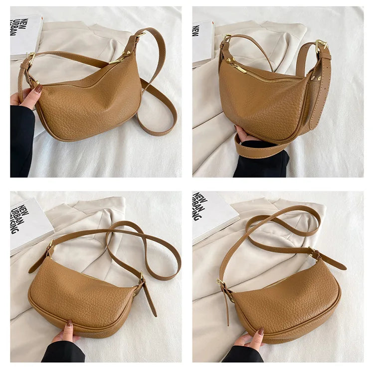 Camel Leather Crossbody Bag