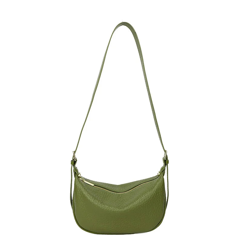 Leather Crescent Crossbody Bag
