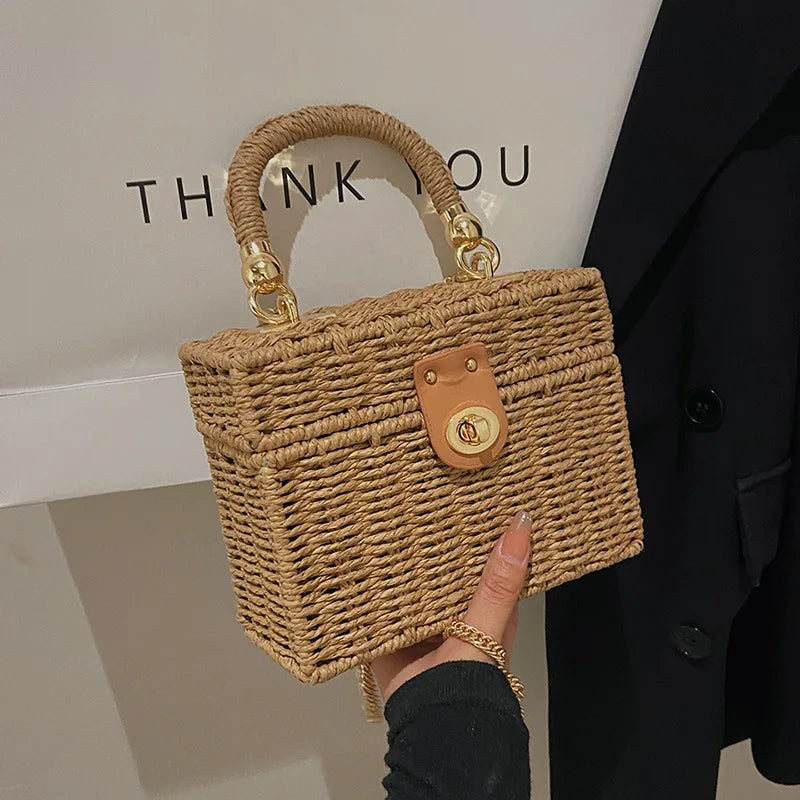 Vintage Straw Crossbody Bag