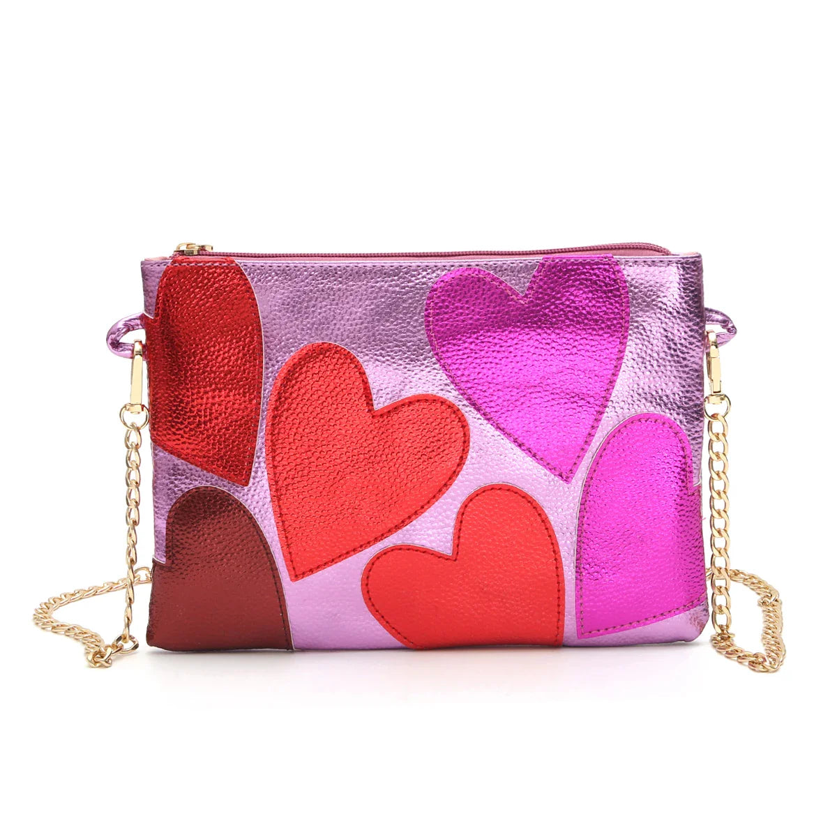 Silver Leather Crossbody Bag