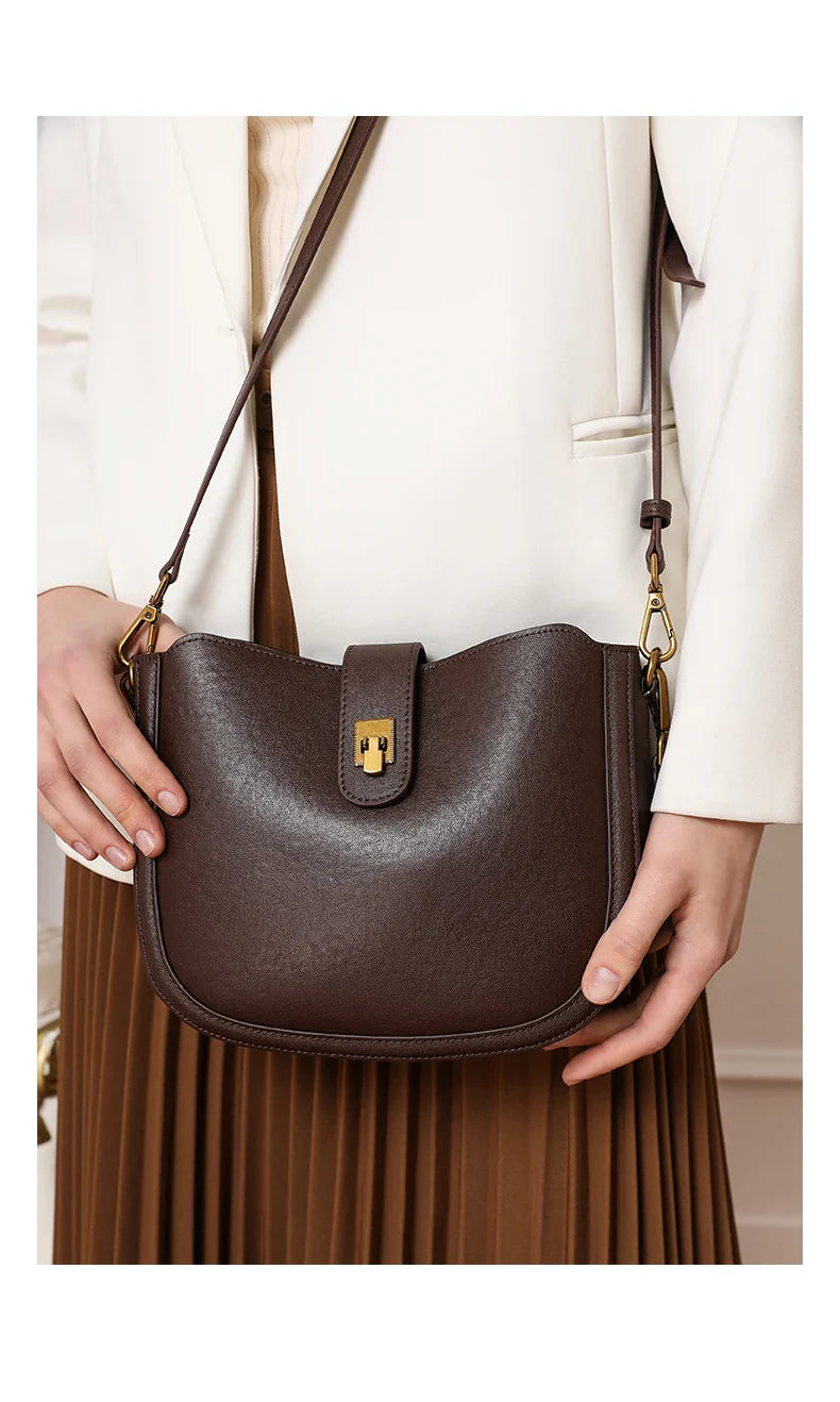 Gwenaëlle | Brown leather Crossbody Bag